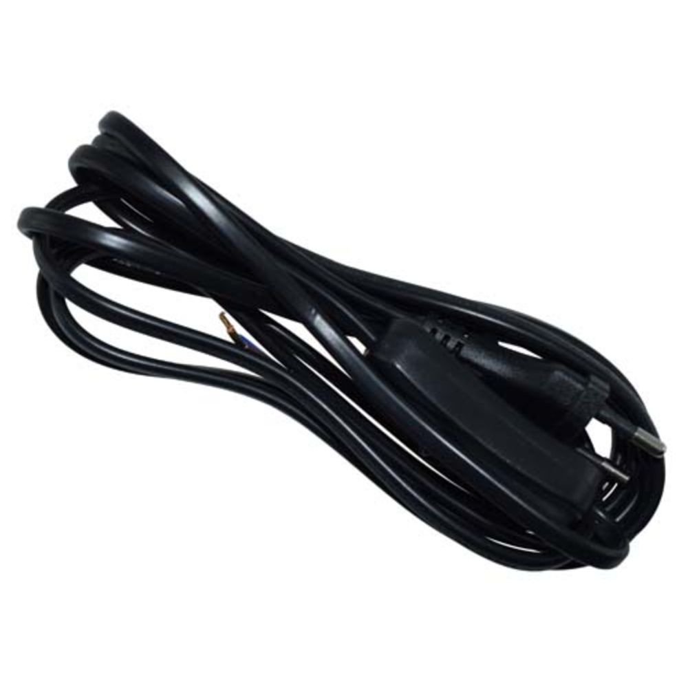 Kabel med strömbrytare 2 + 0,5 m svart