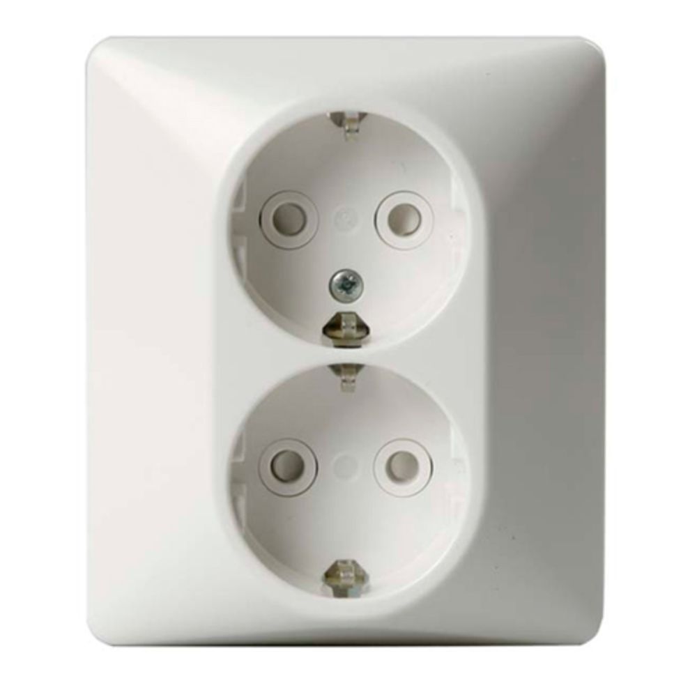 ABB Jussi 2-osaline pistikupesa, IP21, valge