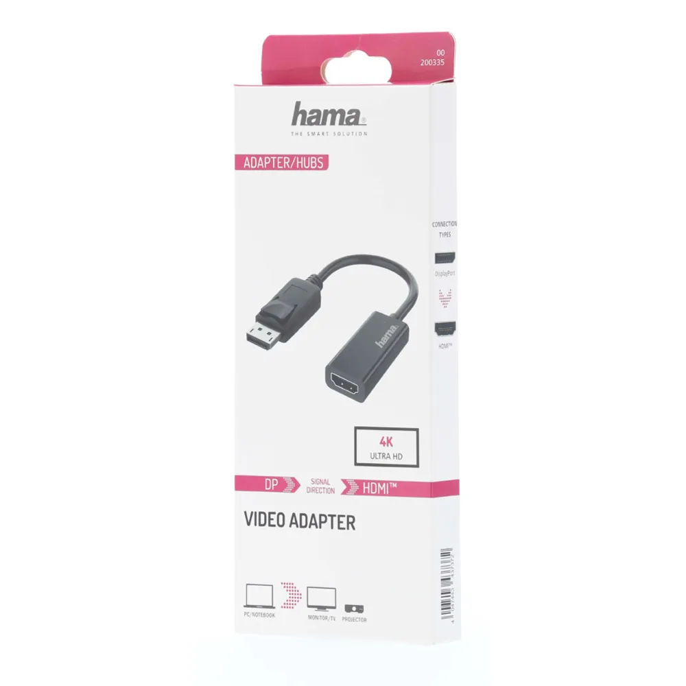 Hama Videoadapteri,  DisplayPort uros - HDMI™ naaras, 4K