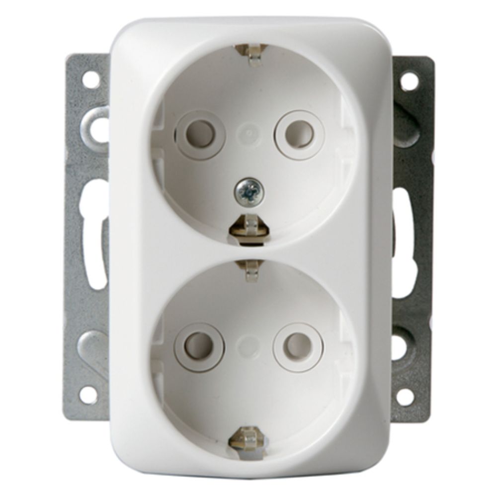 ABB Jussi 2-osaline pistikupesa, IP21 valge