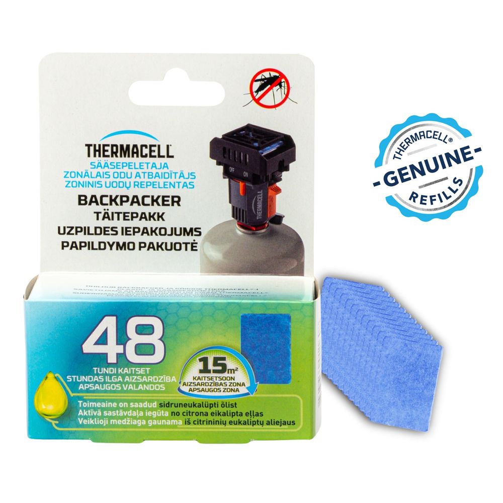 Sääsepeletaja ThermaCELL Backpacker Citriodiol toimeainepakk 48 tunniks