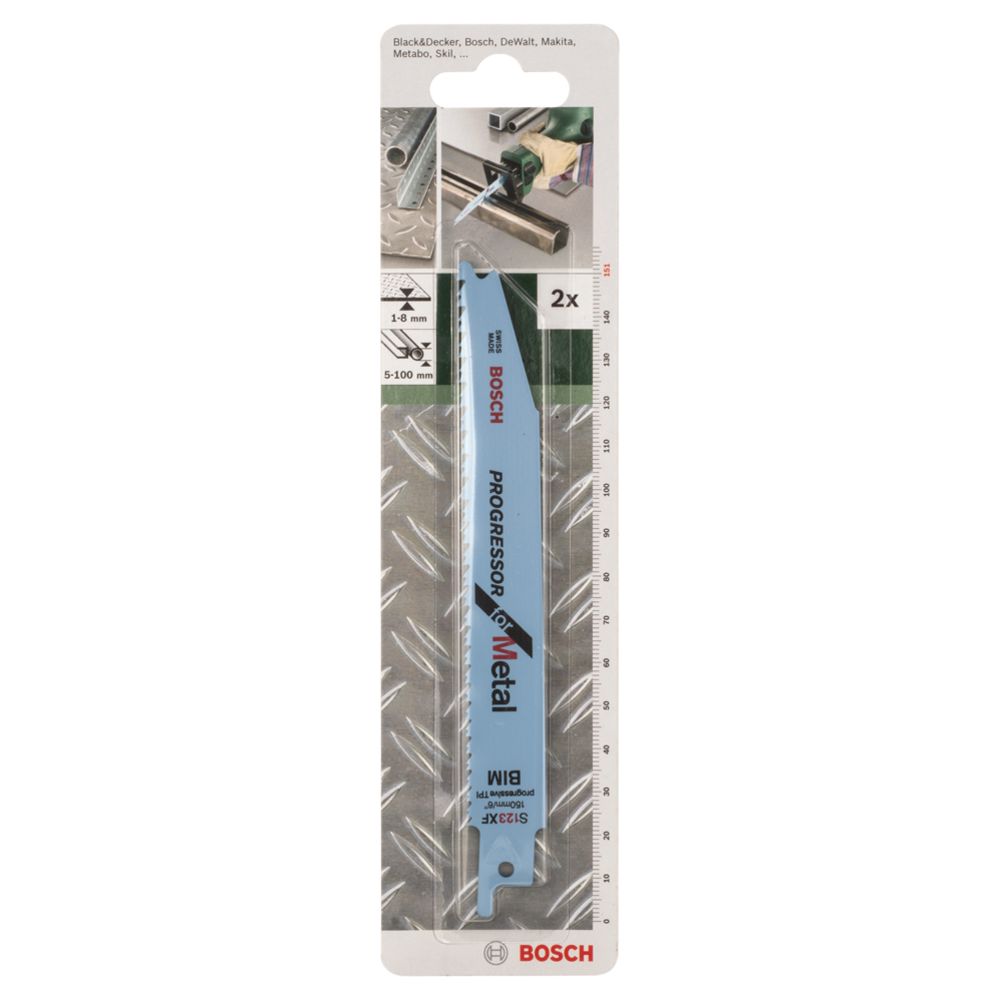 Bosch puukkosahanterä S 123 XF Progressor for Metal, bimetalli, 2 kpl