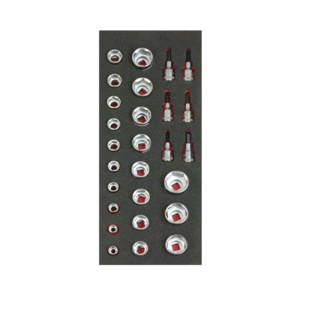 Bahco FF1E2206 hylsysarja työkaluvaunuun 1/2" 27 osaa
