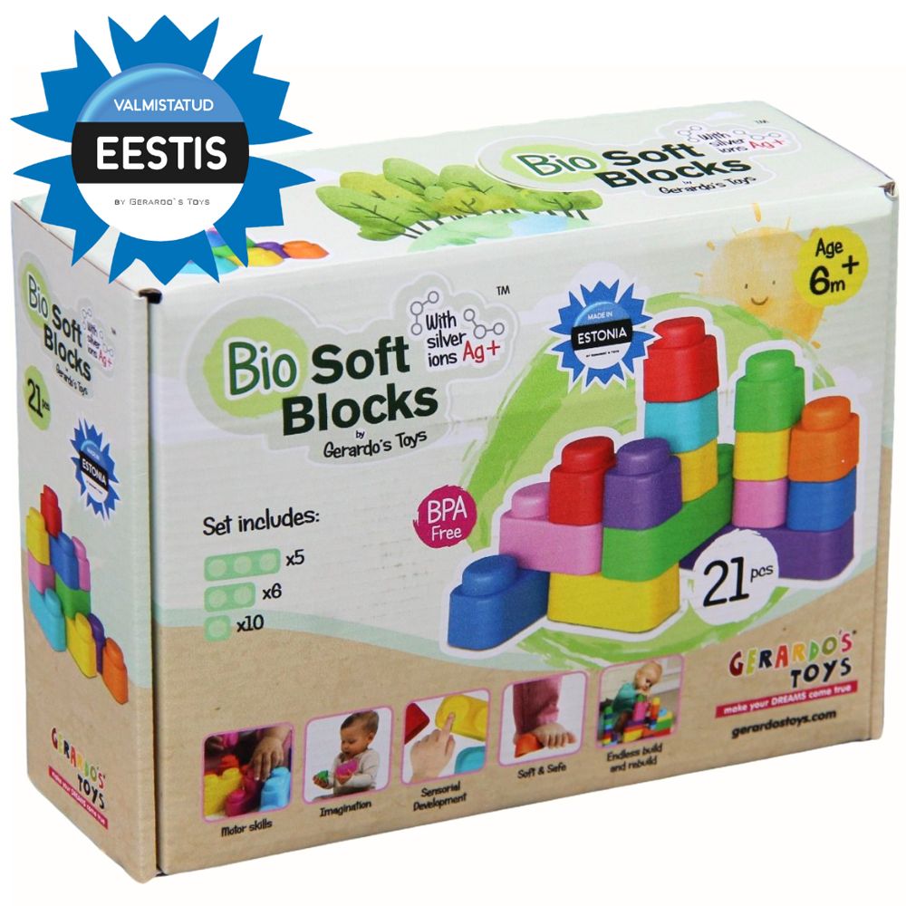 Gerardo's Toys pehmed klotsid, 21 tk