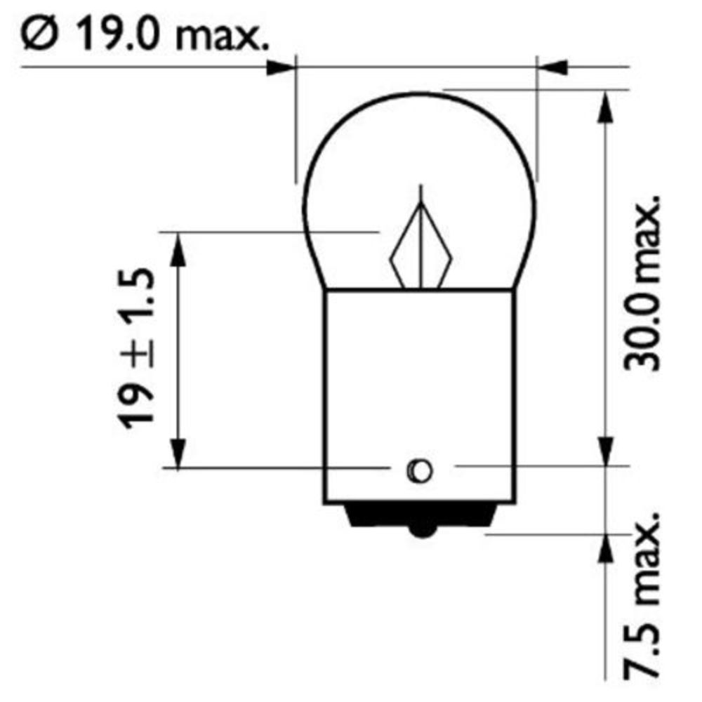 BA15s-pirn 24V 10W R10W 10 tk Philips