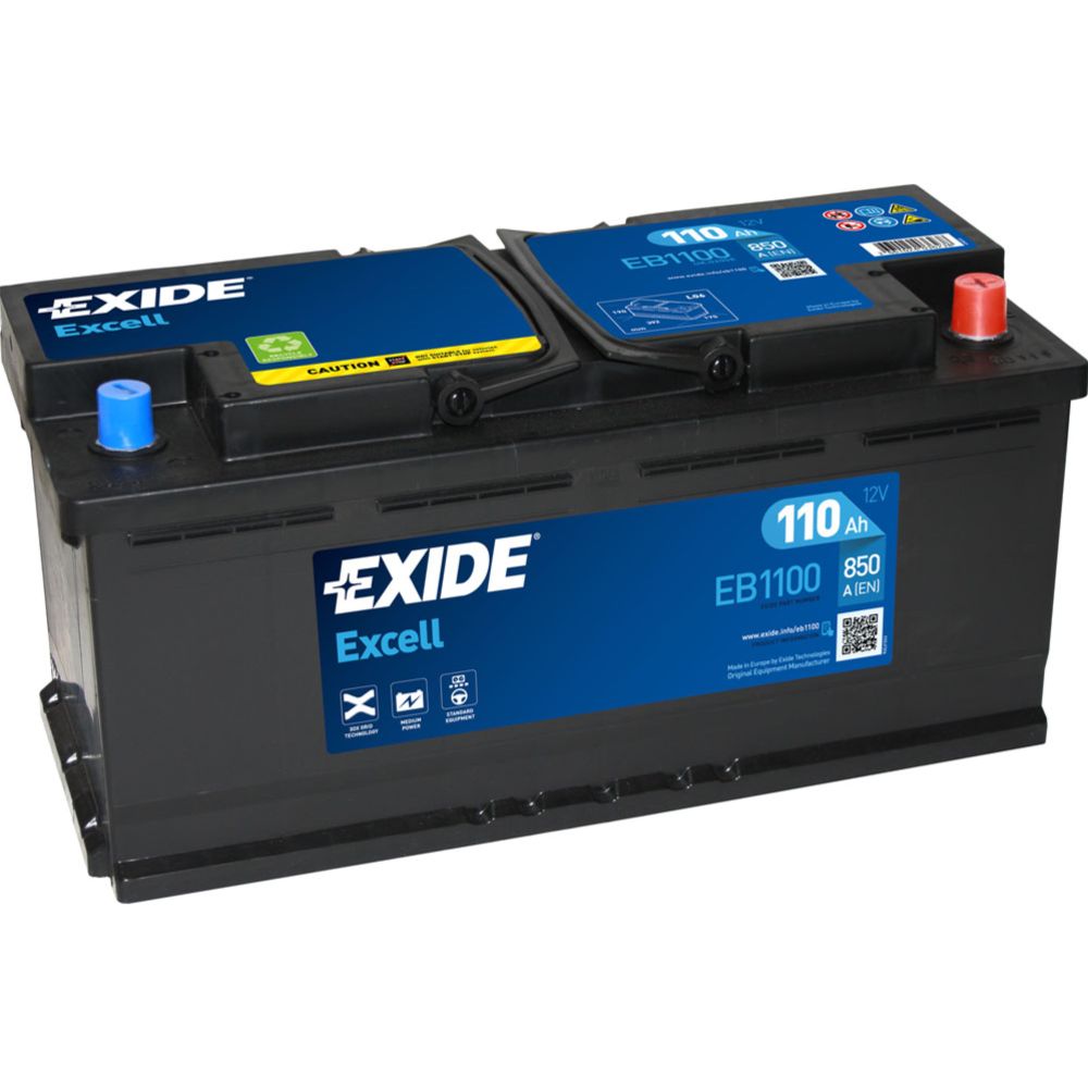 Exide EB1100 110 Ah / 850 A batteri L394 x B175 x H190 -+