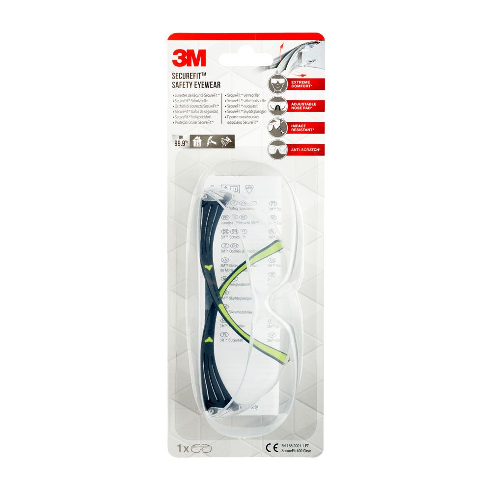 3M SecureFit SF400CC1 repfria skyddsglasögon klar