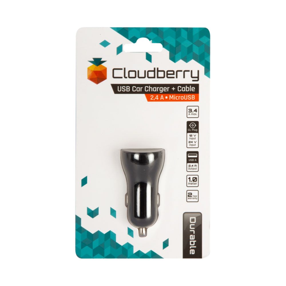 Cloudberry 3,4 A MicroUSB autolaturi 1 x USB 2,4 A