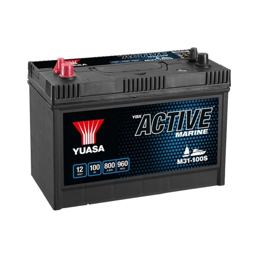 Yuasa Dual M31-100S 12V 100Ah 750A Vapaa-ajan akku P330 x L173 x K240 +-