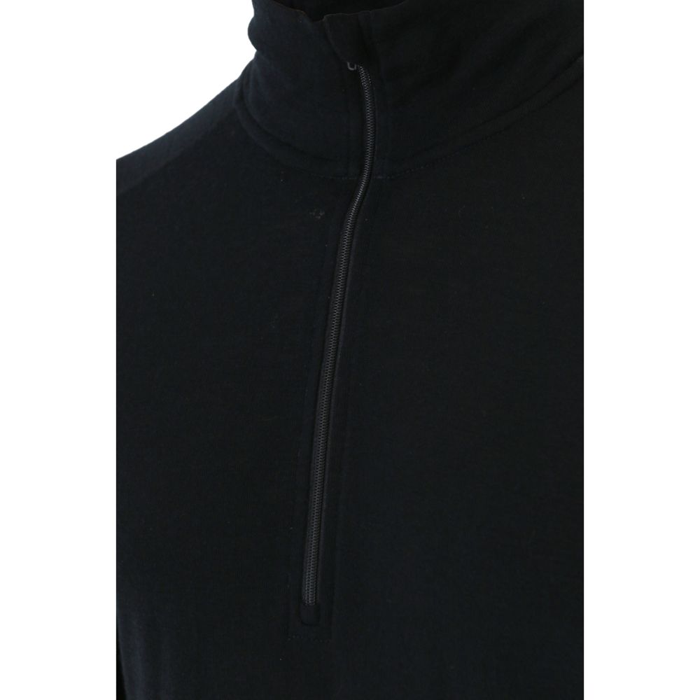 Woodlander merino underställströja 1/2 zip svart