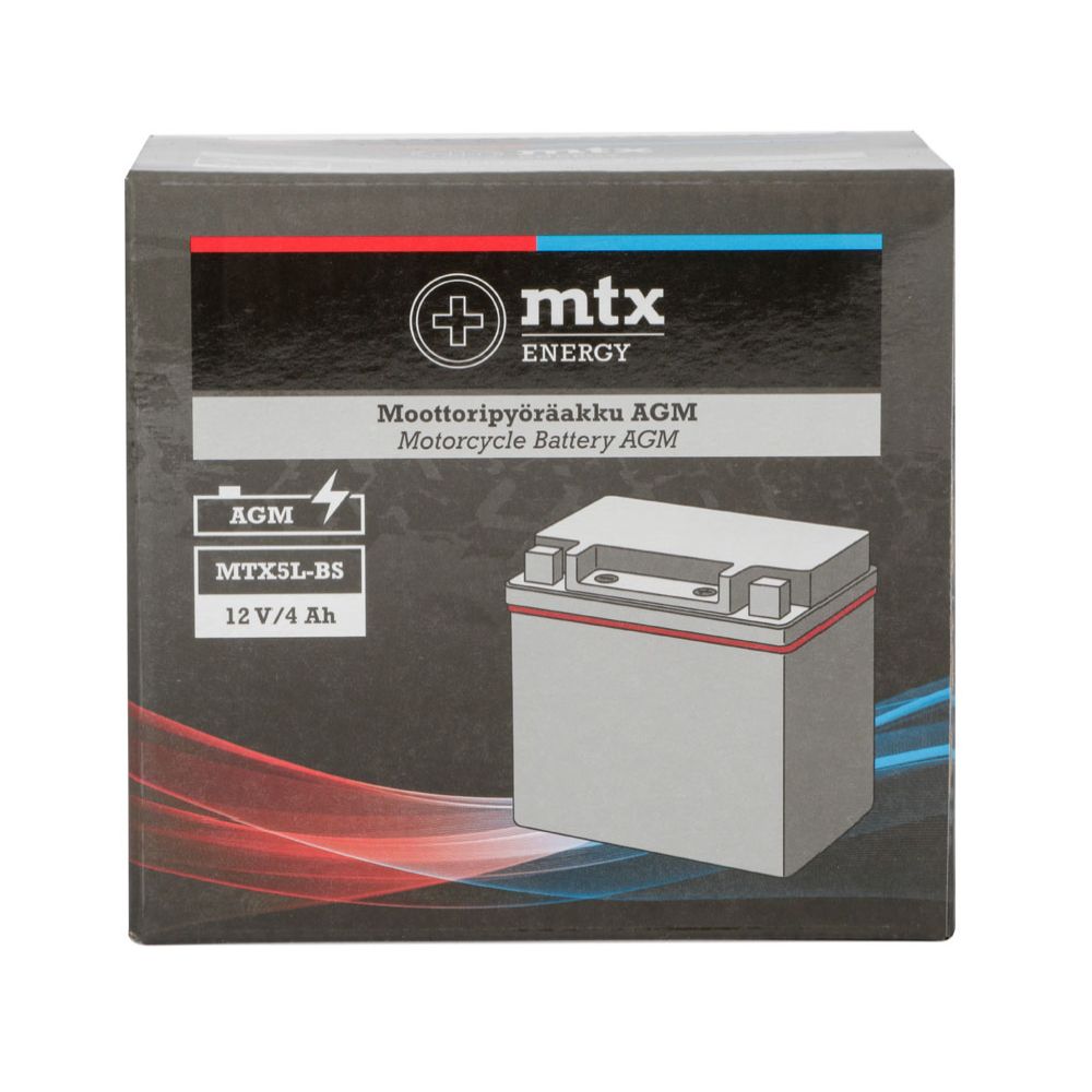 MTX Energy AGM-aku 12 V 4 Ah "MTX5L-BS" (P114 x L70 x K105 mm)