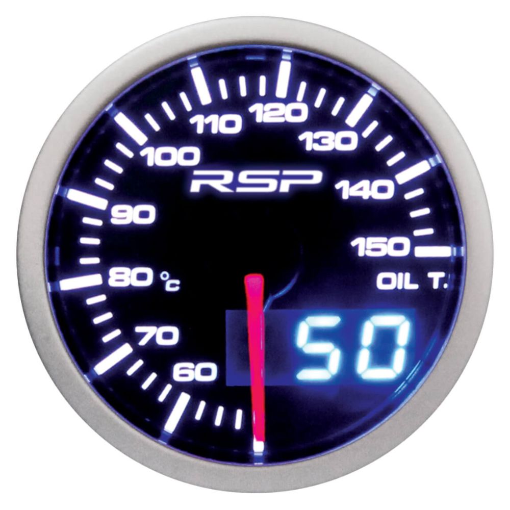 Race Sport Performance Digital LED oljetemperaturmätare ø 52 mm