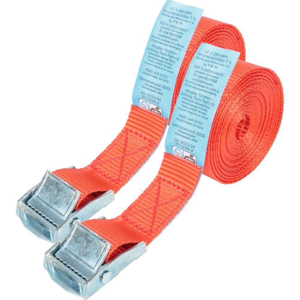 MTX Automotive spännband med snabbspänne 250 kg 25 mm x 4 m 2 st.