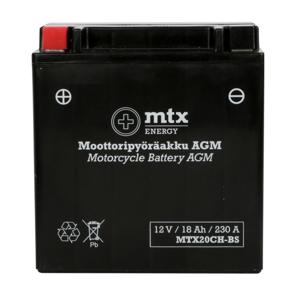 MTX Energy AGM-aku 12 V 18 Ah "MTX20CH-BS" (P150 x L87 x K161 mm)
