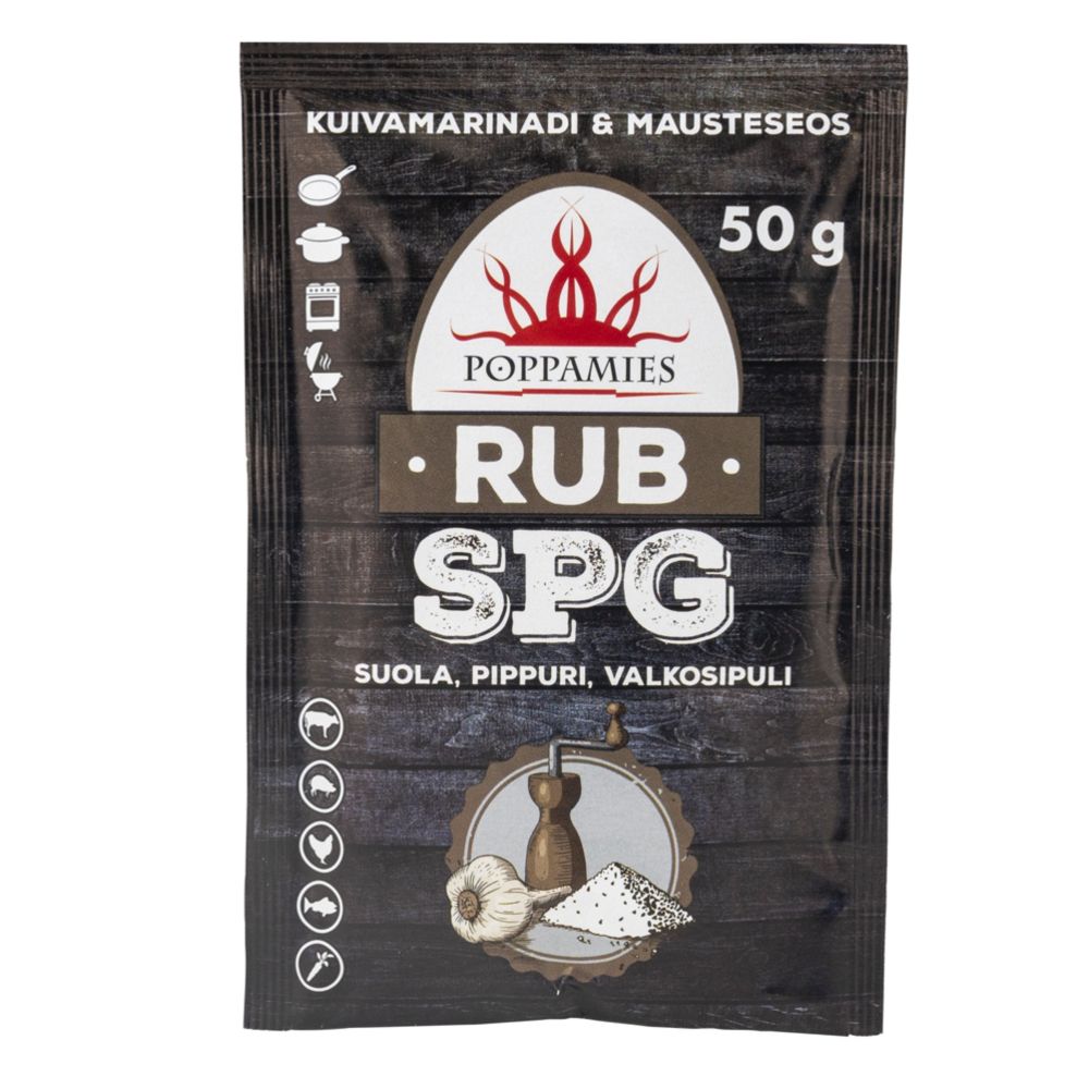 Poppamies Rub SPG salt-pepper-garlic skryddmix 50 g