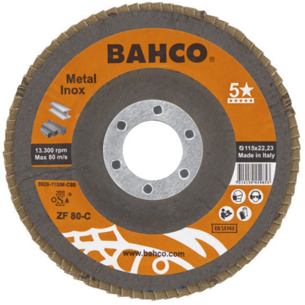 Bahco 3926-115IM-C80 Zirconium lamellslipskiva 115 mm P80