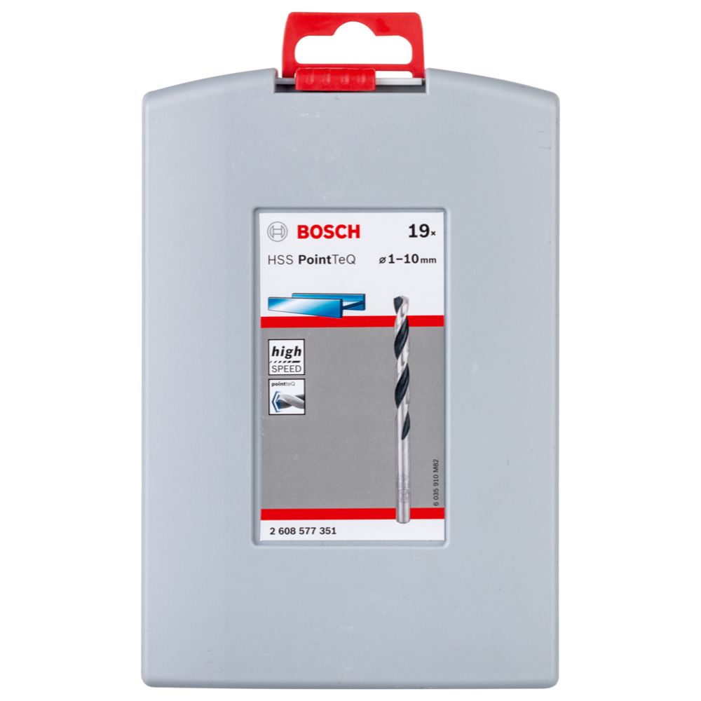 Bosch PointTeQ metallpuuride komplekt HSS-R 1-10 mm, 19 osa