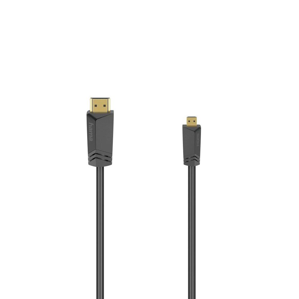 Hama HDMI-kaapeli, HDMI uros - HDMI Type-D (Micro) uros , 4K, Ethernet, 1,5 m
