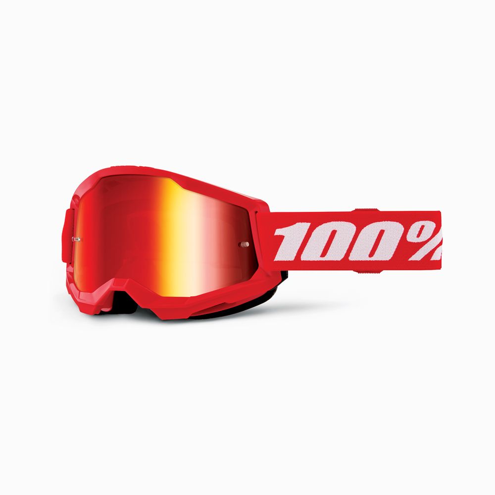 100% Strata 2 Junior Red crossglasögon röd spegellins