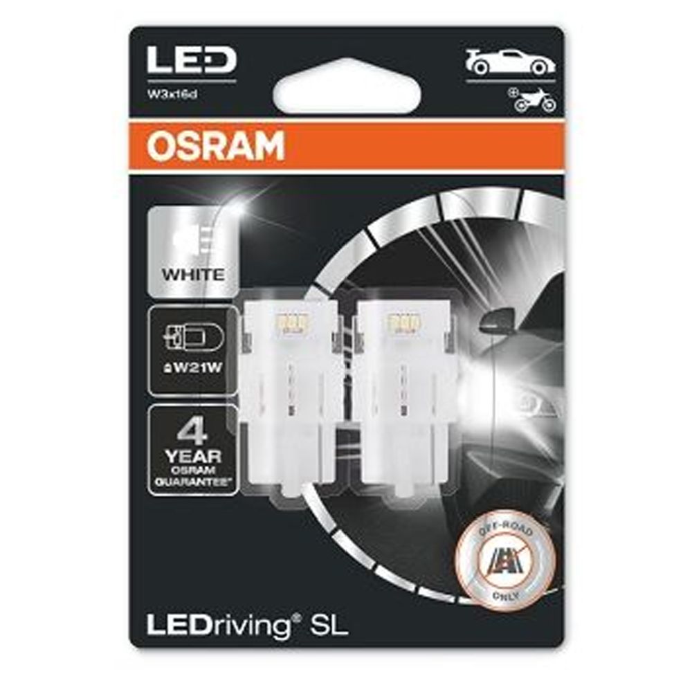 Osram W21W LED-polttimopari, valkoinen