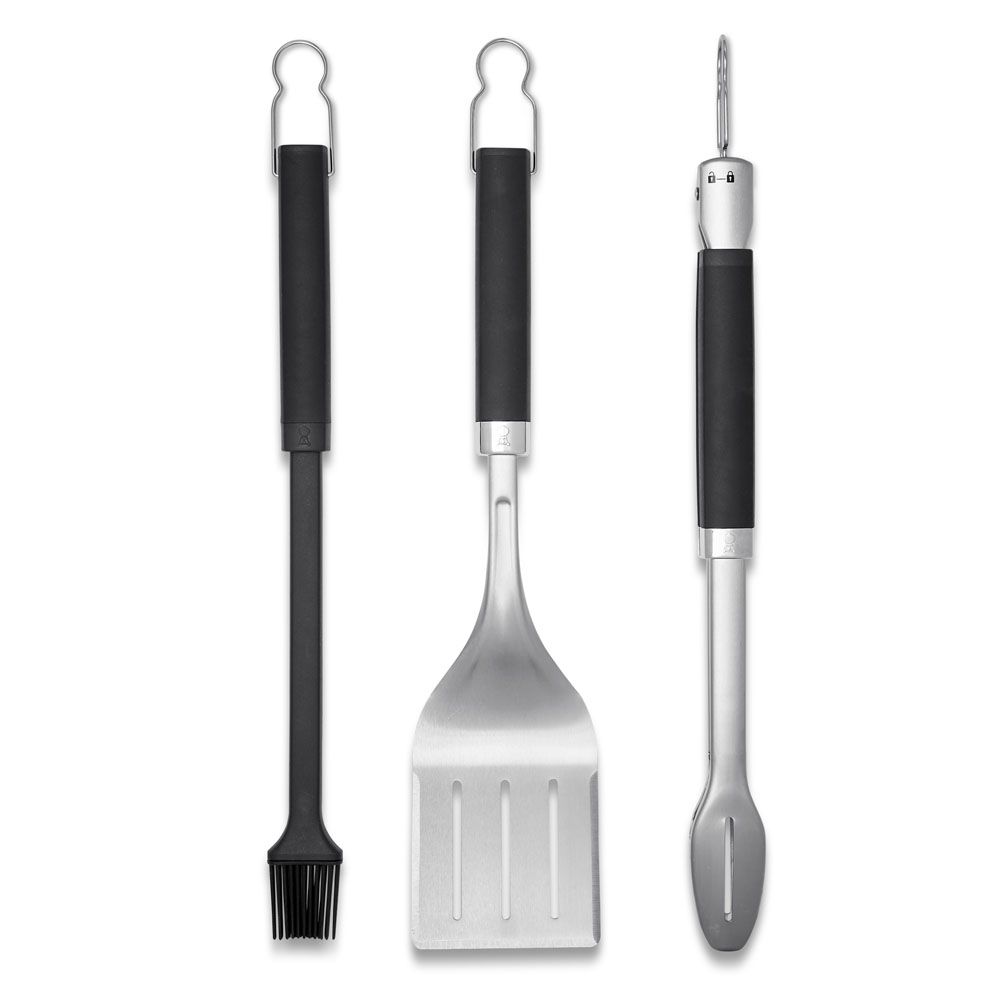 Weber Precision 3-osaline grilltarvikute komplekt (tangid, spaatel ja hari)