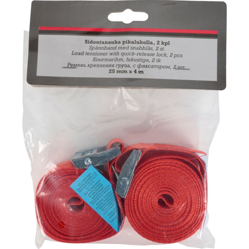 MTX Automotive spännband med snabbspänne 250 kg 25 mm x 4 m 2 st.
