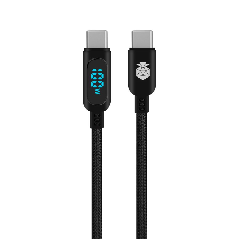 Cloudberry USB-C - USB-C datakaapeli 100 W PD LED-näytöllä 2 m