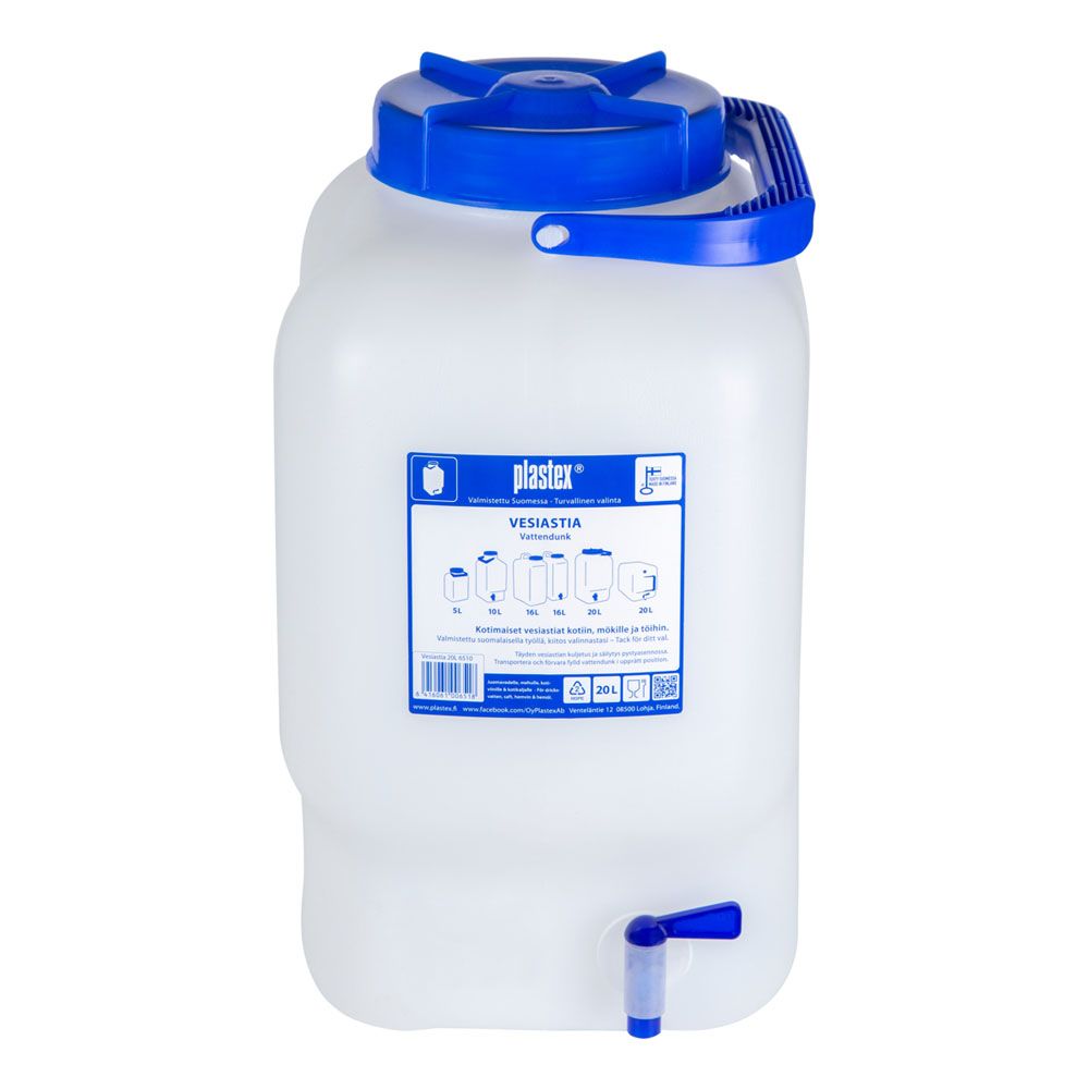Plastex kraaniga veekanister, suur ava, 20 l