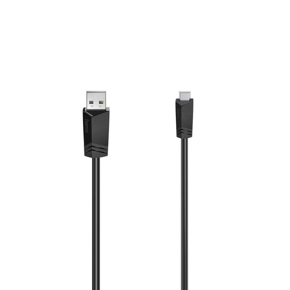 Hama USB-kabel, USB-A hane – Mini-USB hane, USB 2.0, 480 Mbit/s, 1,5 m