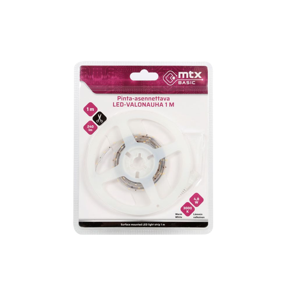 MTX Basic LED-valgusriba 4,8 W / m 3000 K 1 m IP65 / IP20
