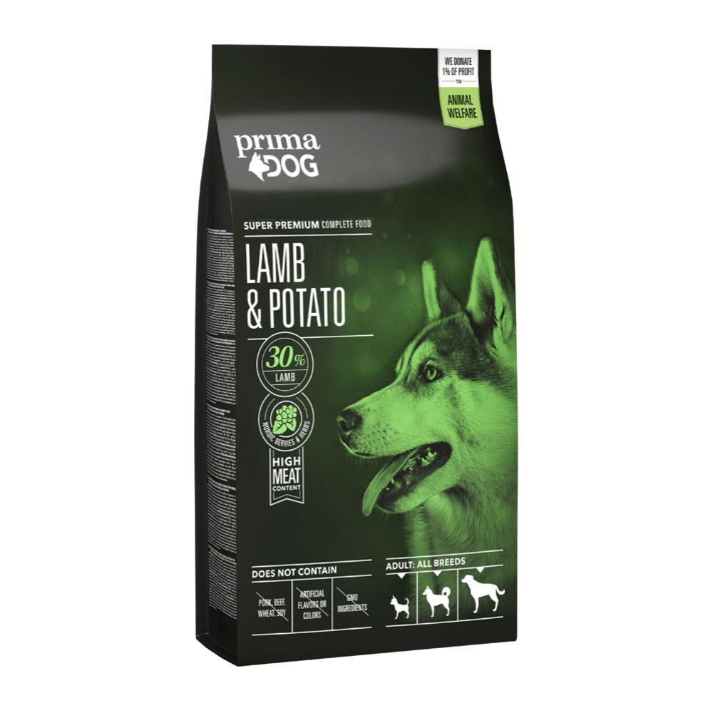 PrimaDog Dog Adult All Breed lamm & potatis 10 kg