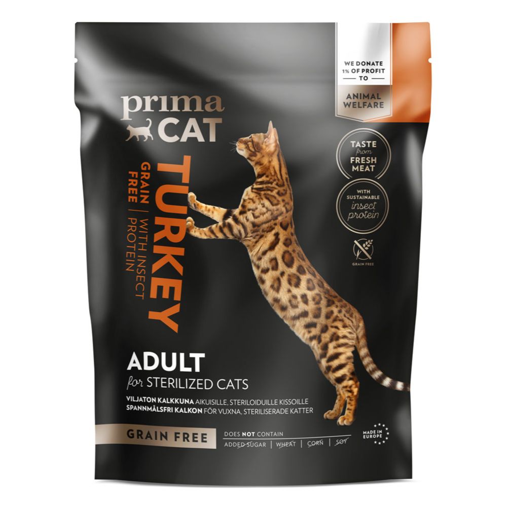 PrimaCat Adult Grain Free kalkon för steriliserade katter 1,4 kg