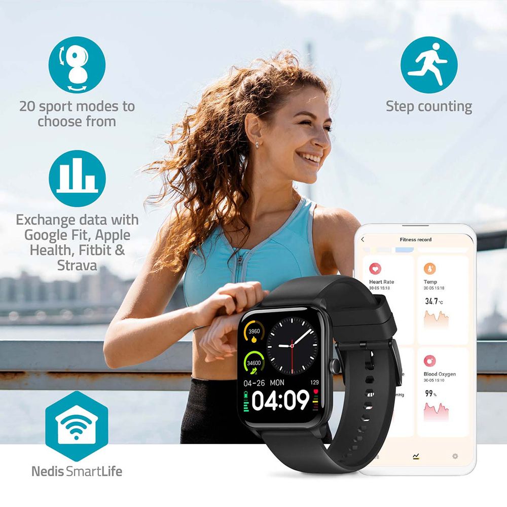 Nedis SmartLife älykello IP68 Android/iOS