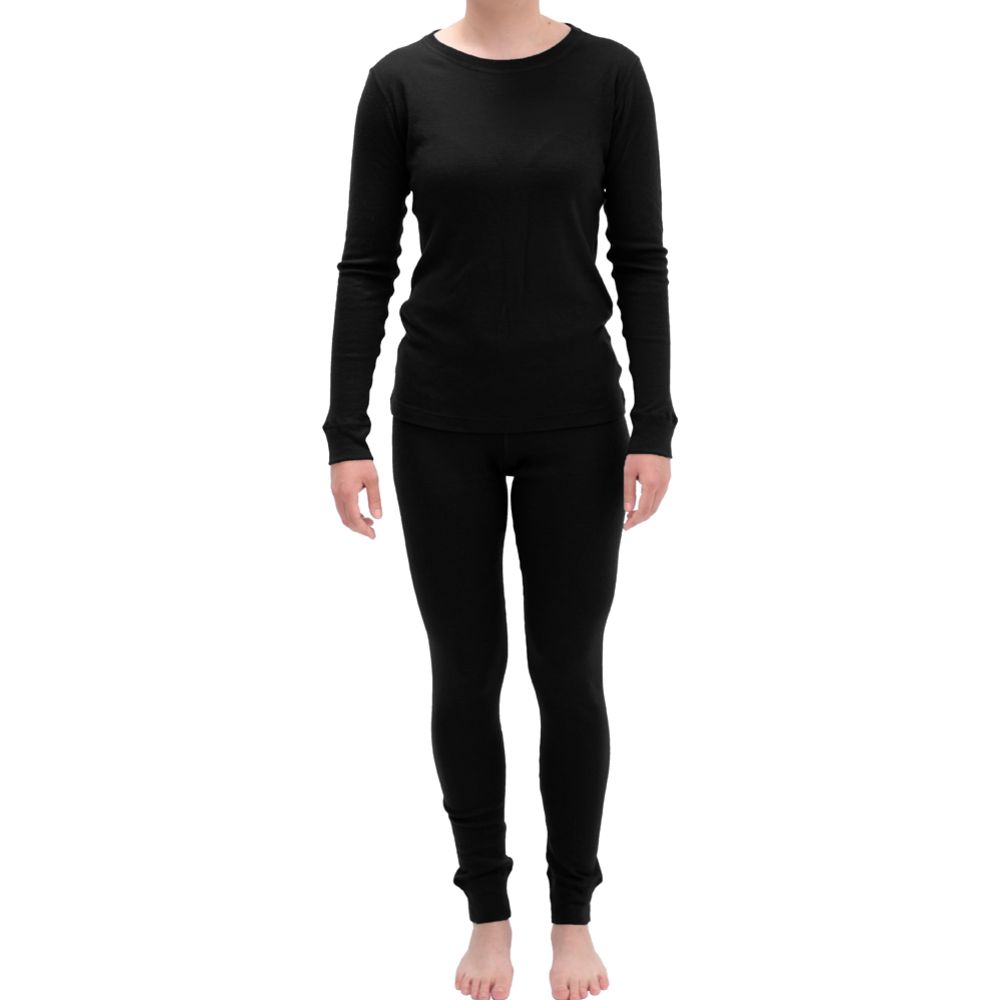 Woodlander 100 % naisten merinovilla alusasu musta 3XL