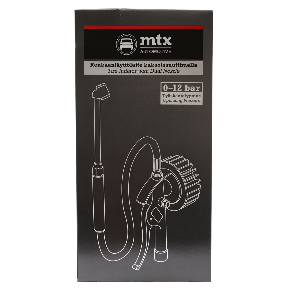 MTX Automotive rehvipumpamise püstol-manomeeter topeltotsikuga