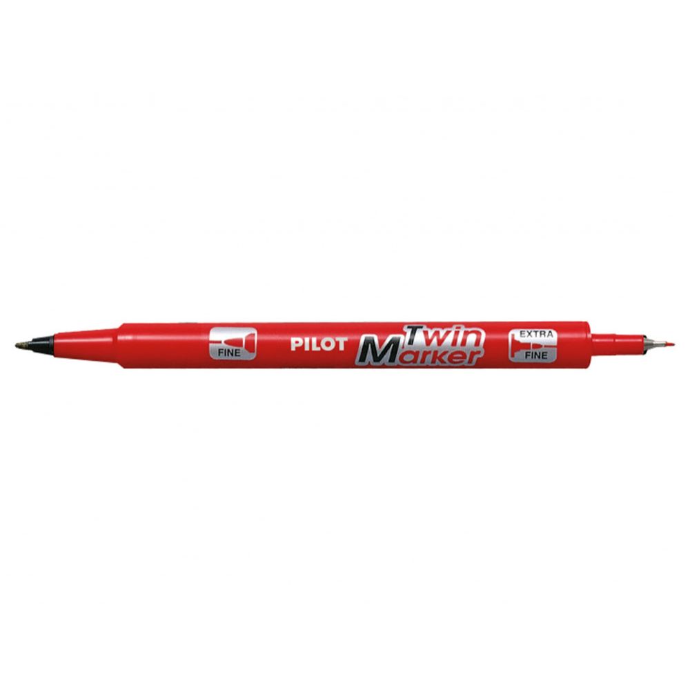 Pilot Twin Marker märkimispliiats extrafine/fine punane
