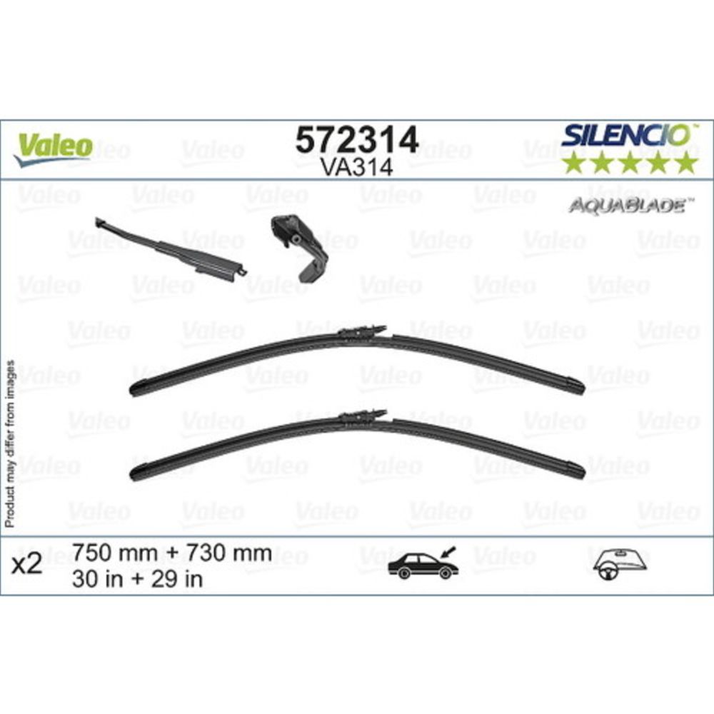 Valeo Silencio Aquablade VA314 torkarblad 2 st. 75 + 73 cm