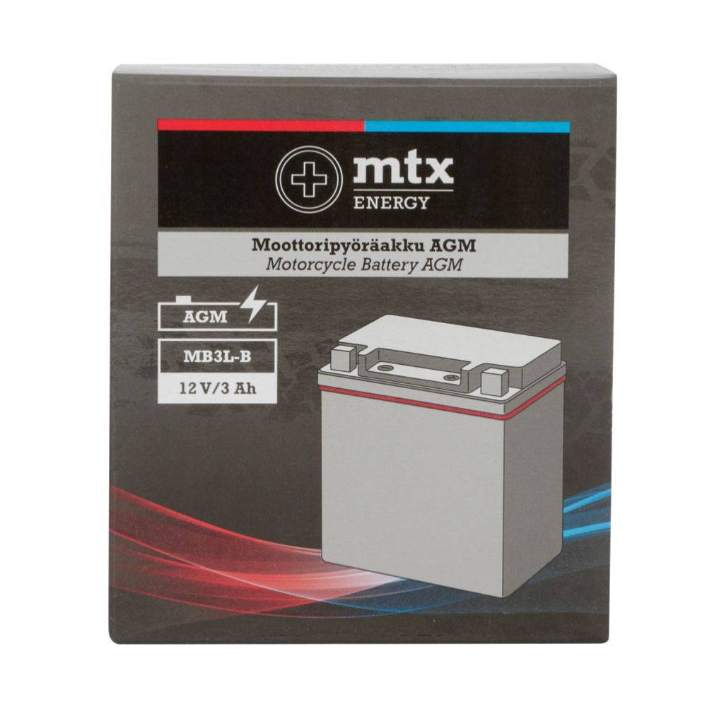 MTX Energy AGM-aku 12 V 3 Ah "MB3L-B" (P98 x L56 x K110 mm)