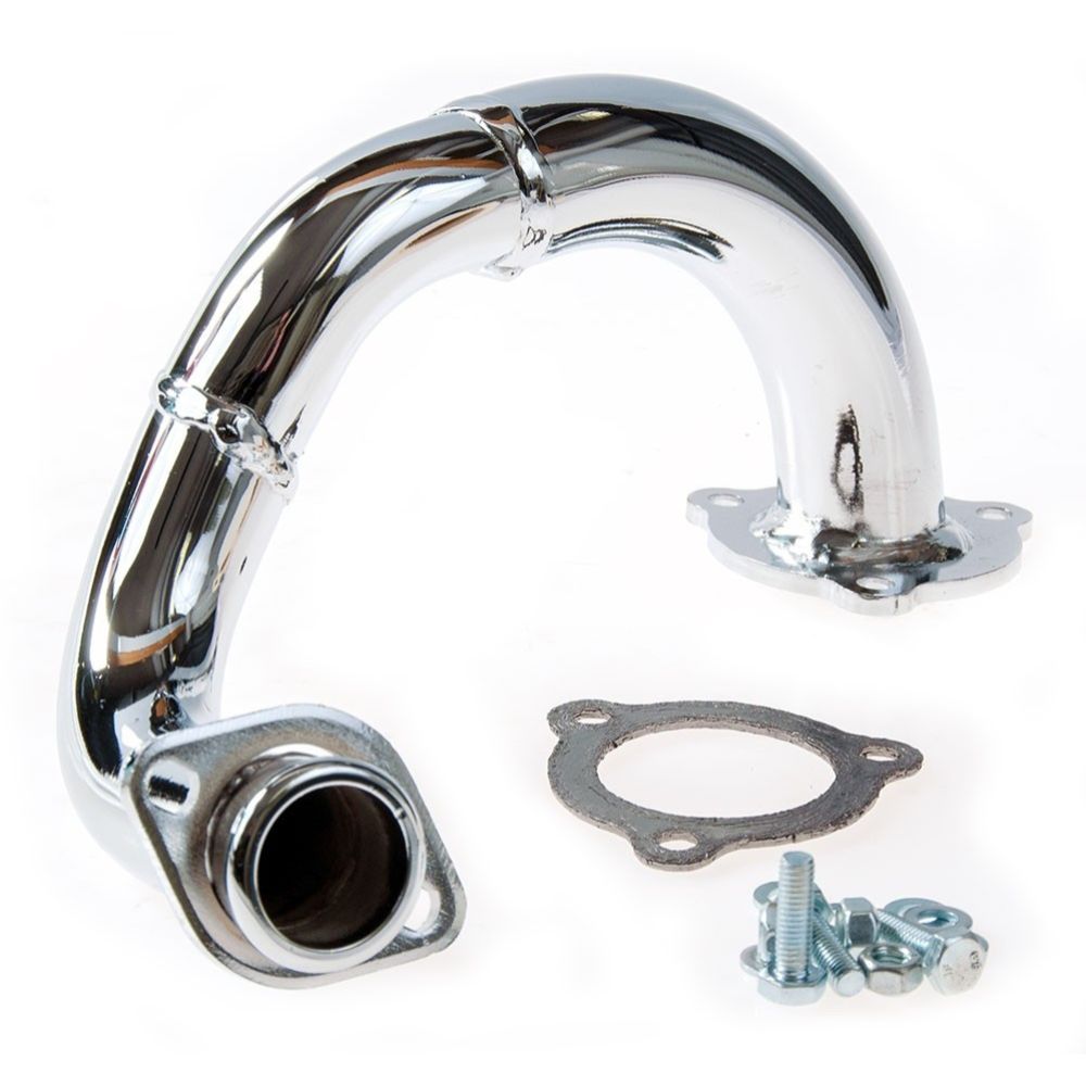 Pakoputken alkukäyrä Turbo Kit Derbi Senda 2011-, Aprilia SX 2006-, Kromi