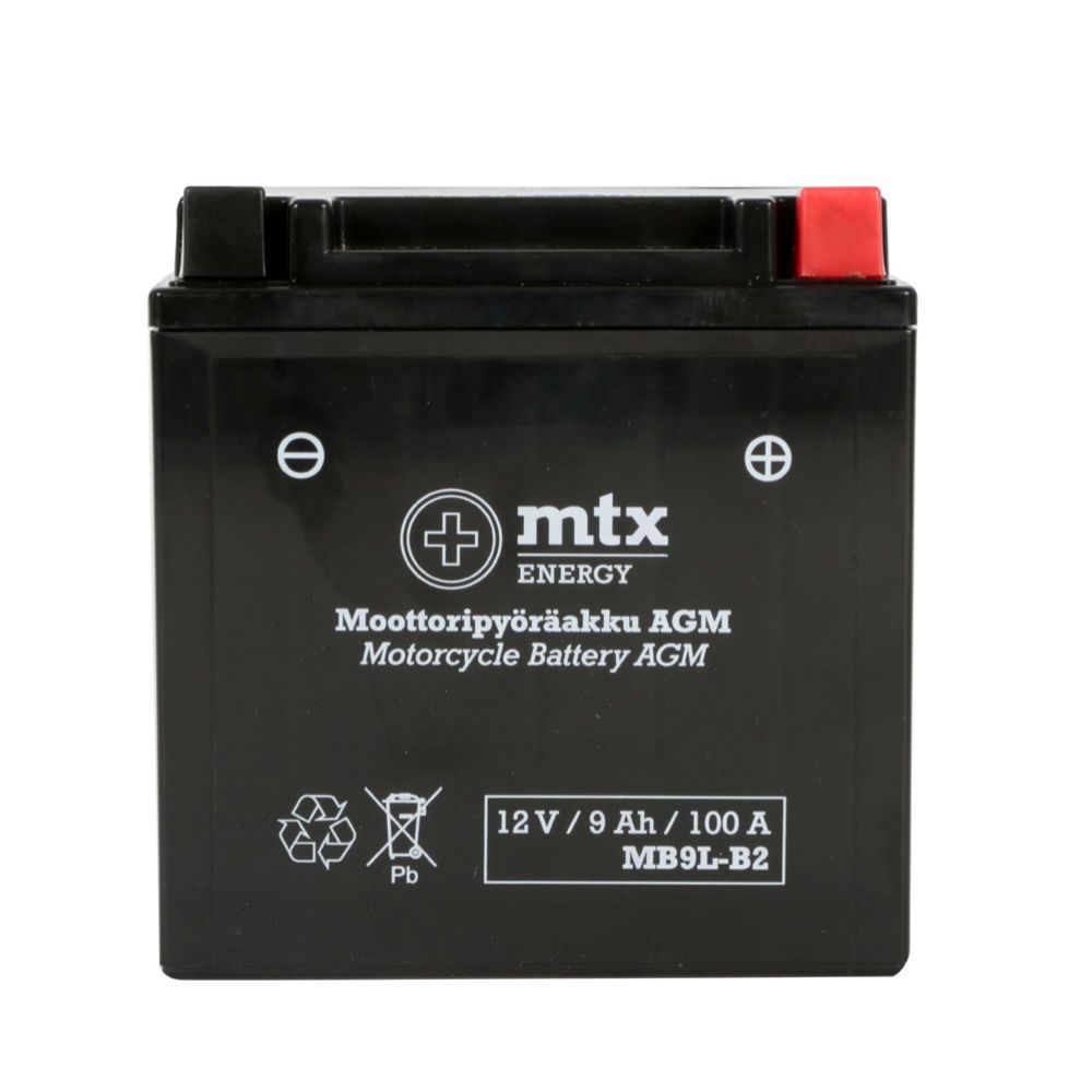MTX Energy AGM-batteri 12 V 9 Ah "MB9L-B2" (135 x 75 x 139 mm)