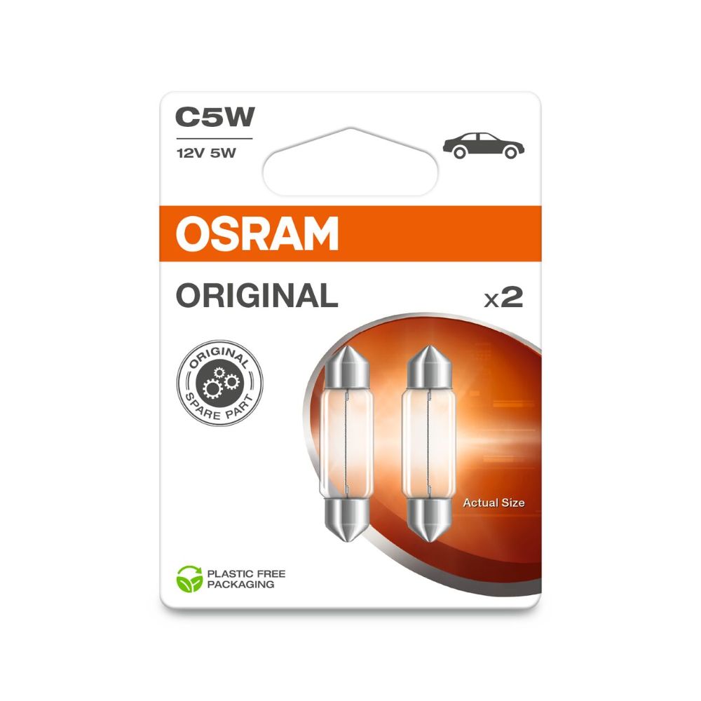 Osram SV8,5-polttimopari 12V 5W C5W "sukkula" 36 mm