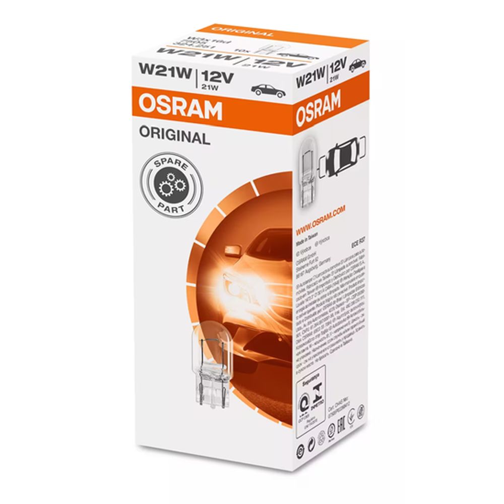 Osram klaassokliga pirn 12 V 21 W W21W (T20) 10 tk