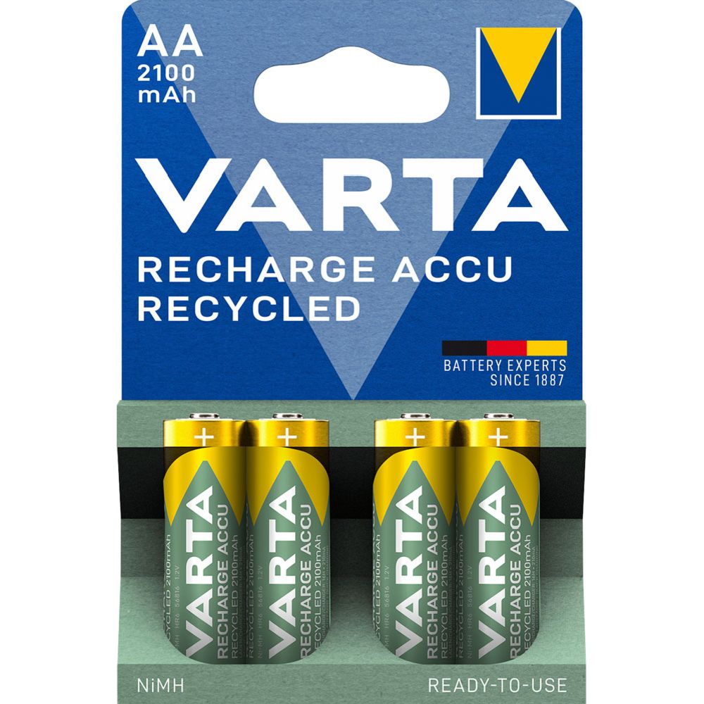VARTA Recycled Accu AA 2100 mAh batteripaket 4 st.