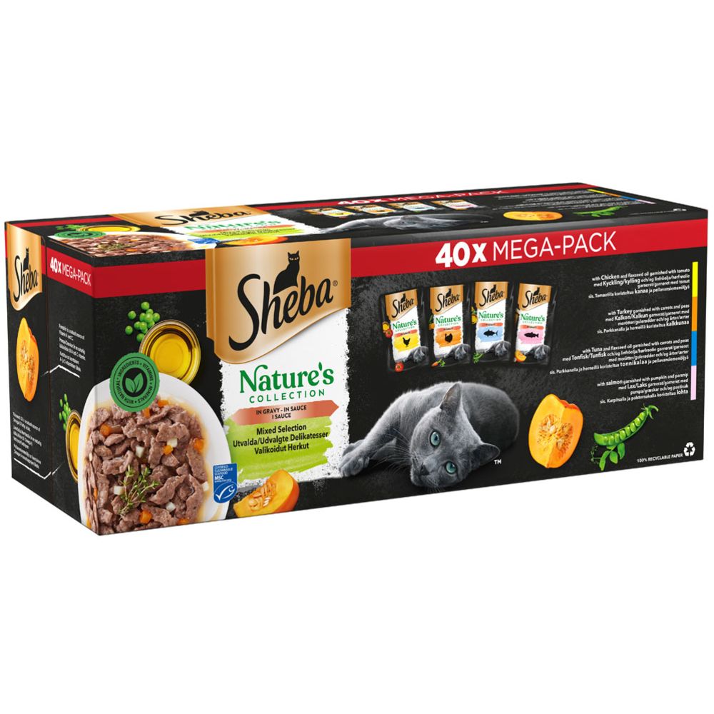 Sheba Nature's Collection Valikoidut Herkut kastikkeessa 40 x 85 g