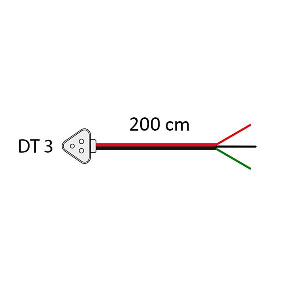 Förlängningskabel 2000 mm med DT3-kontakter