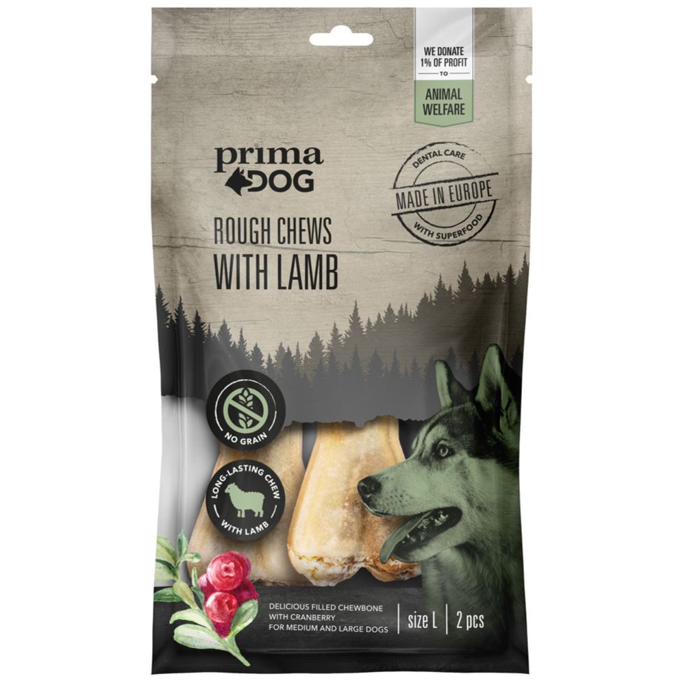 Prima Dog Chews lambaliha-jõhvika närimispulk, L, 13,5 cm, 140 g