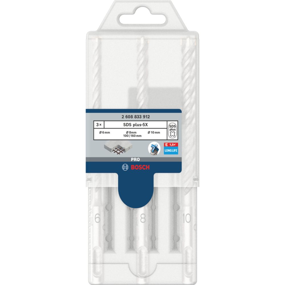 Bosch haamripuuride komplekt SDS plus-5X 6-10 mm 3 tk