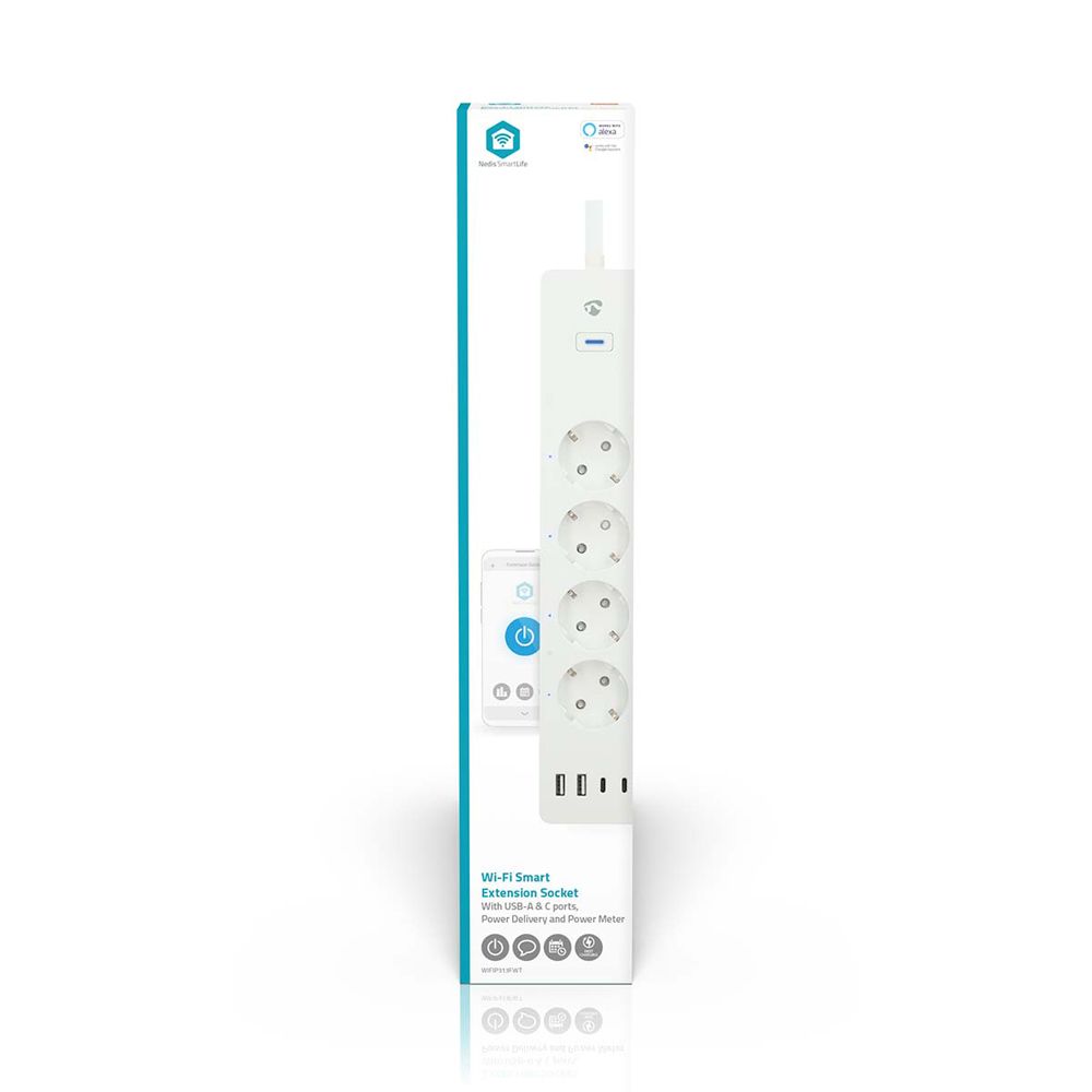 Nedis SmartLife grenuttag 4-vägs + USB-uttag