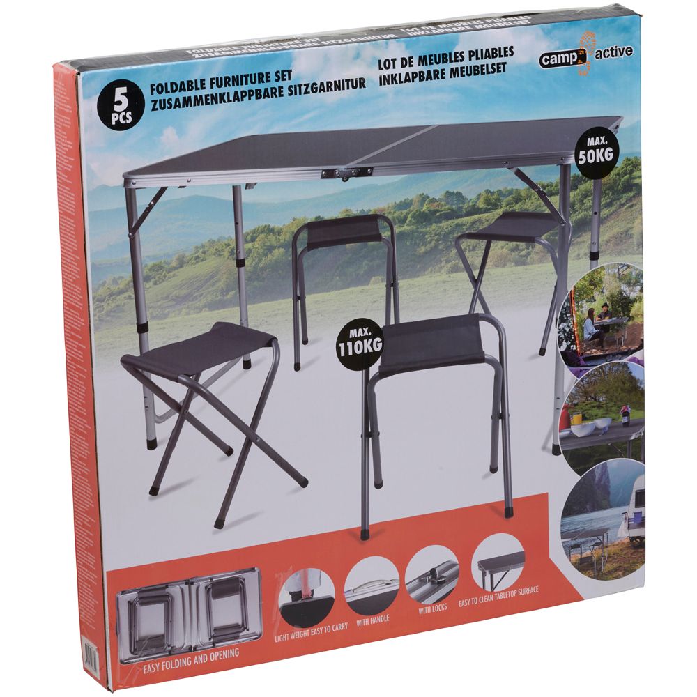 Camp Active pikniksetti kokoontaitettava 120 x 60 cm