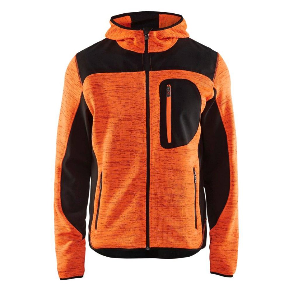 Blåkläder 4930 stickad jacka med softshell orange/svart XL